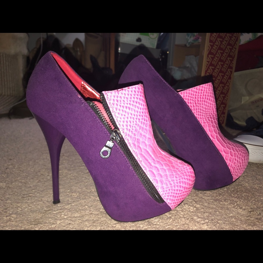 Pink and Purple Booties - Size 7.5